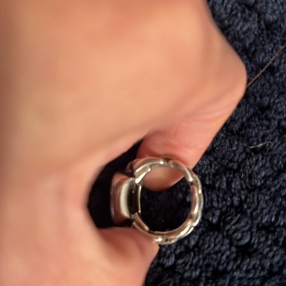 David Yurman -925-750 smokey quartz cable linked ring. - Picture 7 of 8
